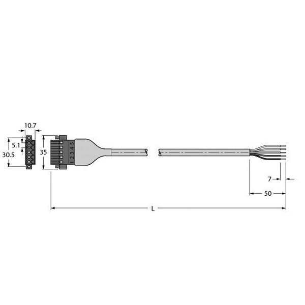 Bus Cable for CAN (DeviceNet, CANopen) PVC Cable Jacket   CBC5-5711-0.5M image 1