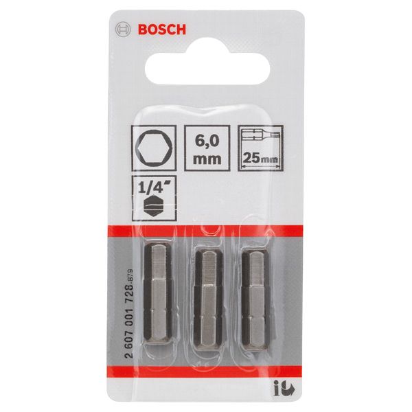 Screwdriver bit Extra Hard HEX 6, 25 mm 3 pcs. image 2