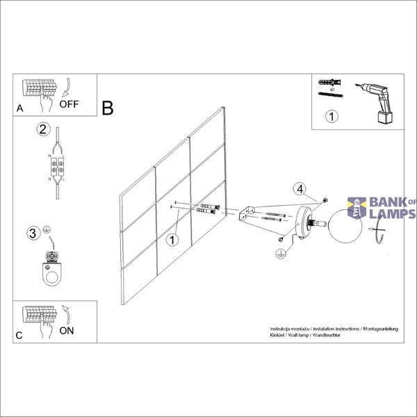 WALL LAMP YOLI 1 BLACK 1XG9 image 6