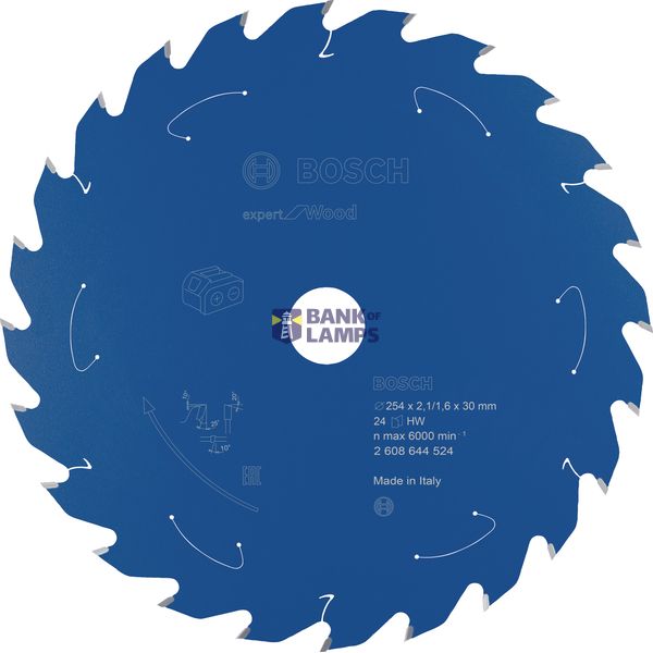 Expert for Wood Circular Saw Blade for Cordless Saws 254x2.1/1.6x30 T24 image 1