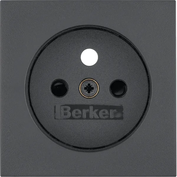 Central part for socket with earthing pin with touch protection, Berker S.1/B.x, anthracite, matt image 1