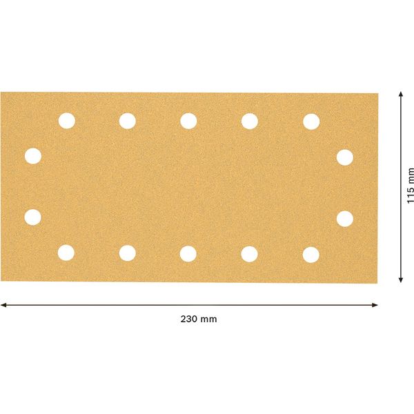 EXPERT C47 Sandpaper with 14 holes for Orbital Sanders 115 x 23 mm, G 8 5-pc image 2