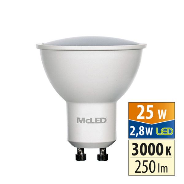 LED bulb GU10, 2.8W, 3000K, CRI80, ex. angle 110°, use 360° 250lm image 1