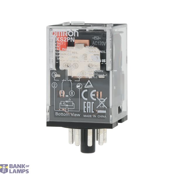 MKSN8089A Relay, plug-in, 8-pin, DPDT, 10 A, mech & LED indicator MKSN8089A image 1