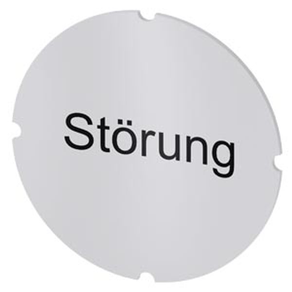 Inscription plate for illuminated pushbutton, round, milky, labeling: Störung image 1