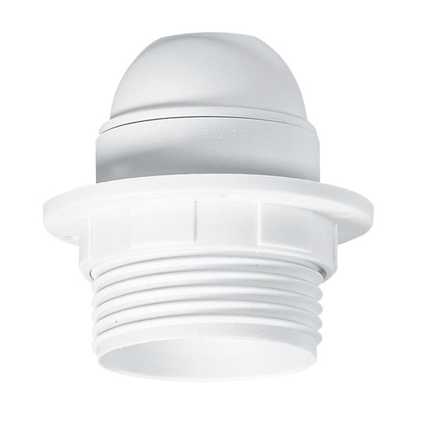 E27 base socket with metal threaded jacket with 2 rings and earth terminal 4A 150W image 1