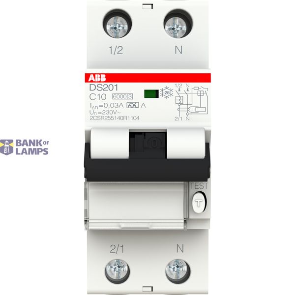 Residual Current Circuitbreaker 1P+N, C Char, 10A, 30mA, 6kA image 1