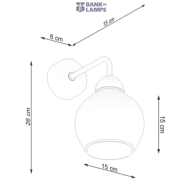 WALL LAMP ALINO 1 BLACK E27 1X60 IP20 image 7