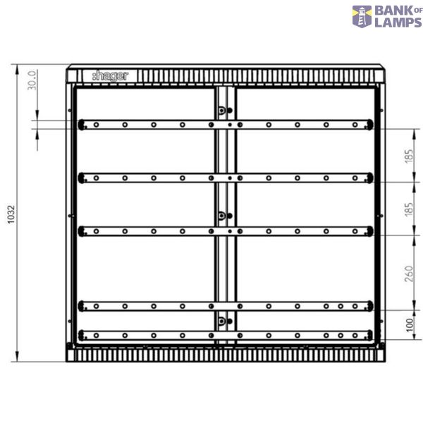 Polyester distribution box, size 2/1005 with rail system, 1005x1110x315mm image 2