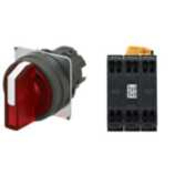 Selector A22NW Ã˜22, 3 position, Lighted, bezel PLASTIC, AUTO RESET ON A2246359A image 1