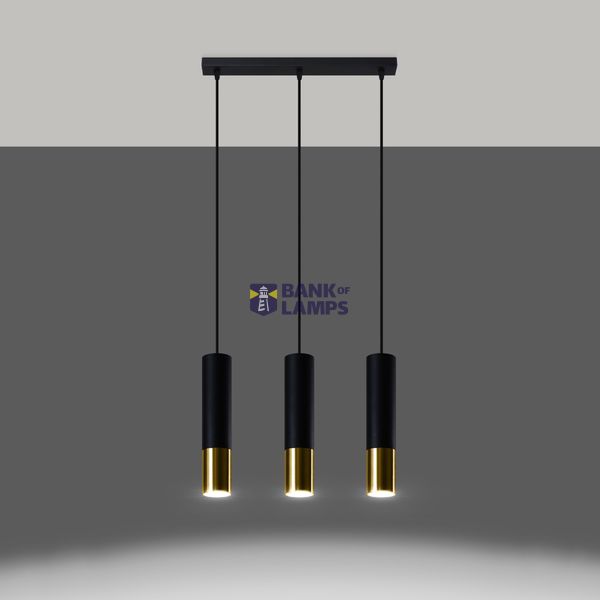 LOOPEZ 3L HANGING LAMP BLACK/GOLD GU10 3X40W IP20 image 3