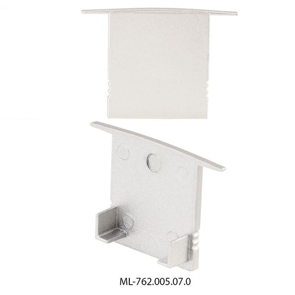 End cap without hole for AD, silver color, 1pc image 1