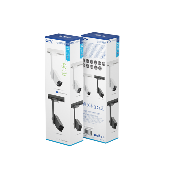 Track luminaire 1-phase GROSSO, GU10 Bulb, max. 20 W, AC220-240V, IP20, square, white image 3