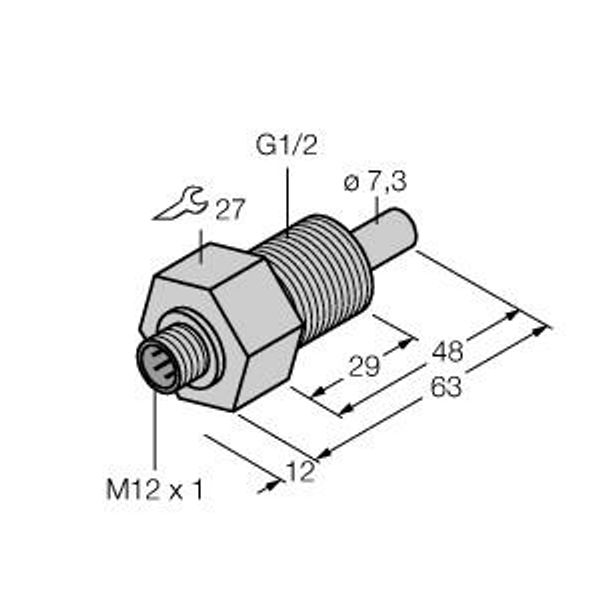 Flow Monitoring Immersion Sensor without Integrated Processor   FCS-GL1/2TN-NA-H1141 image 1