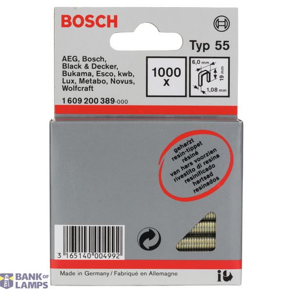 Narrow crown staple, type 55, resin-coated 6 x 1.08 x 19 mm image 2