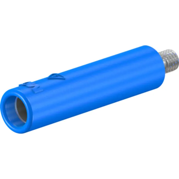 4 mm screw-in adapter, screw connection, CAT II, blue, 23.1031-23 image 1