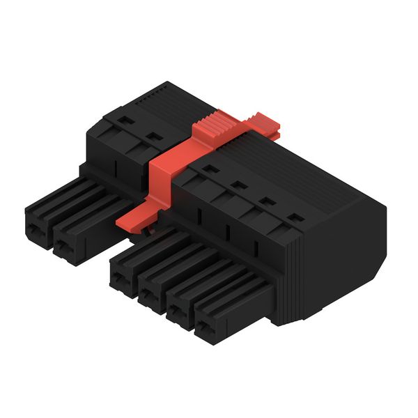 PCB plug-in connector, female plug, 7.62 mm, Number of poles: 6, 180°, PUSH IN without actuator, Tension-clamp connection, Clamping range, max. : 10 mm², Box image 3