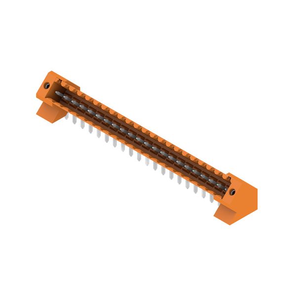 PCB plug-in connector, male header, Flange, THT solder connection, 3.50 mm, Number of poles: 22, 135°, Solder pin length (l): 3.2 mm, tinned, orange, Box image 4