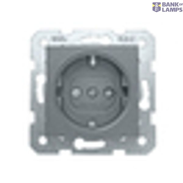 Socket outlet with safety shutter, anthracite, screw clamps image 2