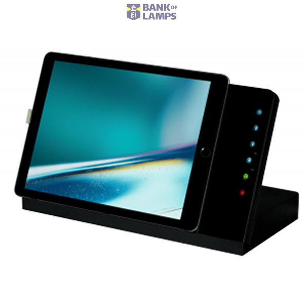 Table docking station with charging function, iPad locking and control function, housing black, glass cover black image 1