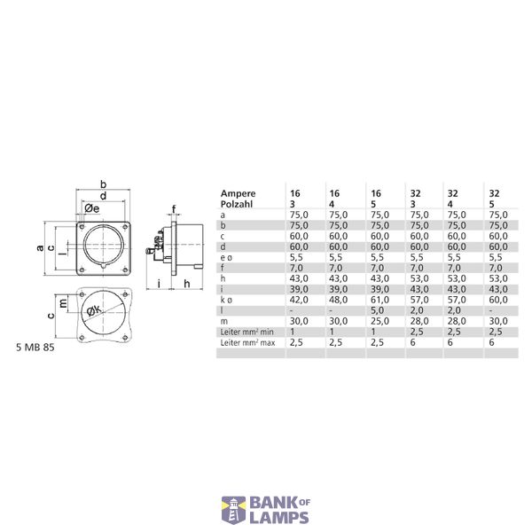 TCD 6h 16A 3P 230V IP44 75x75 QC Inb image 3