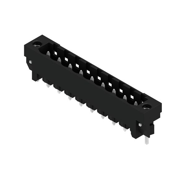 PCB plug-in connector, male header, Solder flange, THT/THR solder connection, 5.08 mm, Number of poles: 9, 180°, Solder pin length (l): 3.2 mm, tinned, black, Box image 3