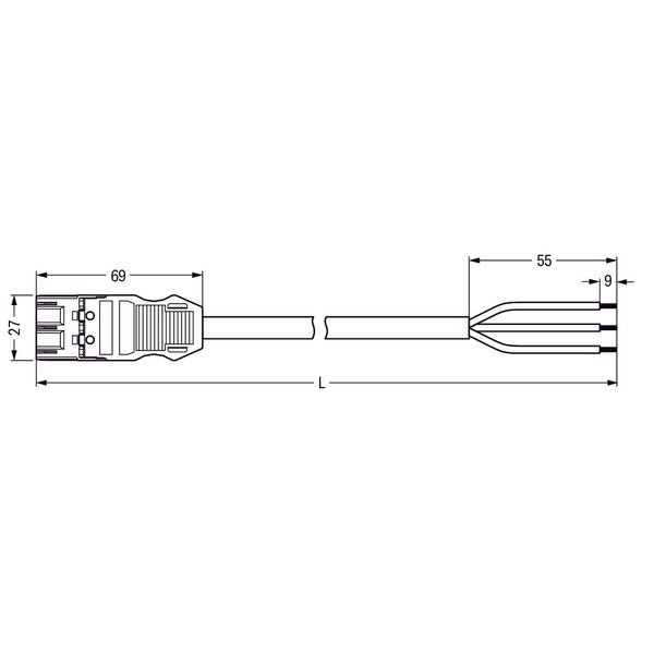 pre-assembled connecting cable;Eca;Plug/open-ended;gray image 3