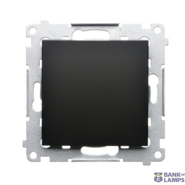 Single break push button with pictogras, (module), 10AX, quick connection, black matt image 1