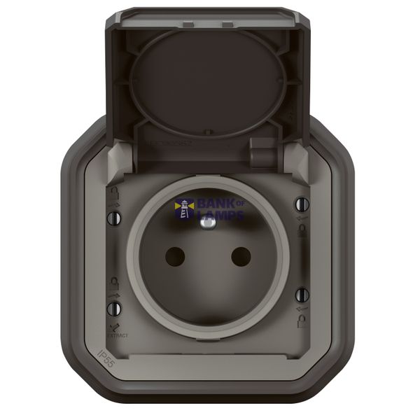 PLEXO FRENCH STANDARD SOCKET OUTLET - ANTHRACITE - FLUSH image 3