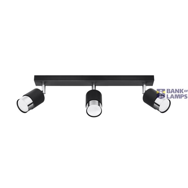 CEILING LAMP NERO 3 BLACK/CHROME GU10 3X40W IP20 image 2