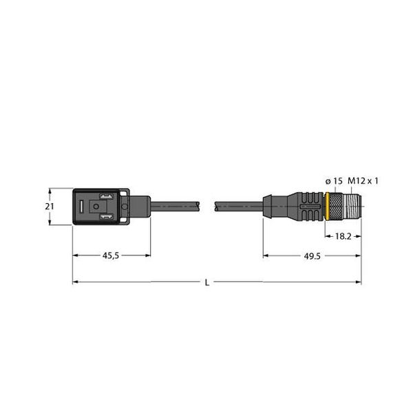 Valve connector BI type Extension Cable   VIS02-S80E-0.6-RSC5.31T/TEL image 1