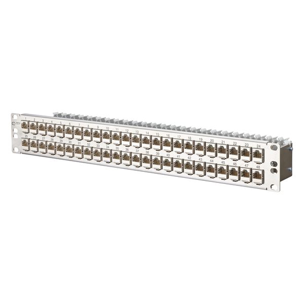 E-DAT modul 48x8(8) 1.5RU patch panel Cat.6A, stainless steel image 1