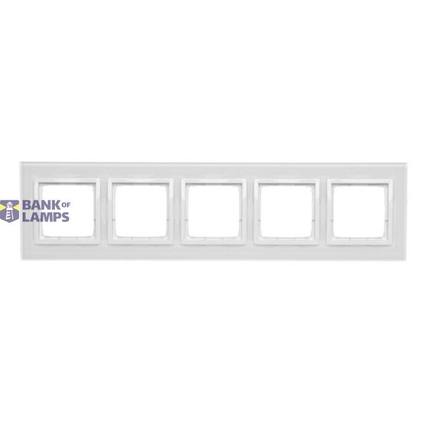 Quintuple frame, glass, White pearl image 1