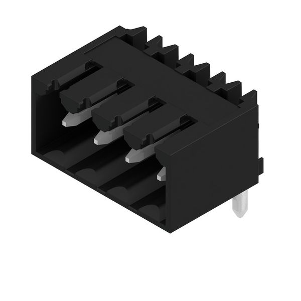 PCB plug-in connector, male header, closed side, THT solder connection, 3.50 mm, Number of poles: 4, 90°, Solder pin length (l): 4.5 mm, tinned, black, Box image 4