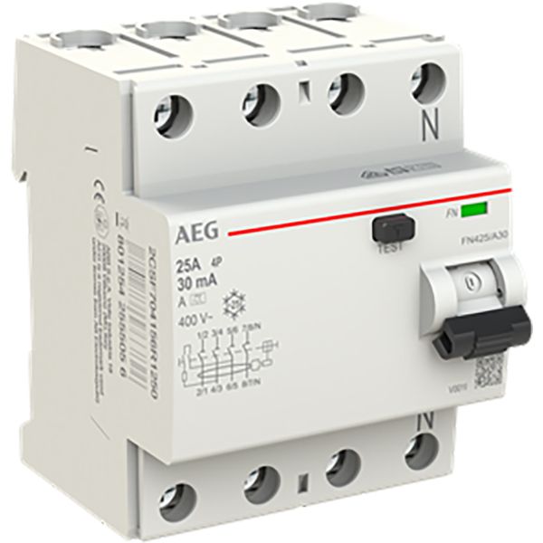 Residual current circuit breaker 4P. 25A 30 mA, A type image 1