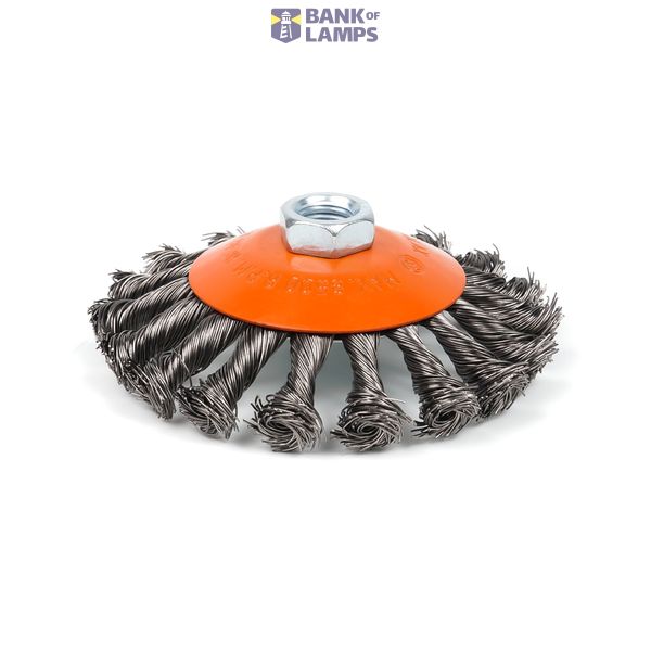 Bevel brush  for angle grinder, M14,115mm (twisted wire) image 1