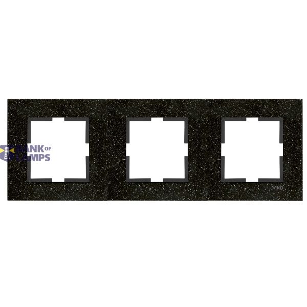 Novella Accessory Corian - Black Quartz Three Gang Frame image 1
