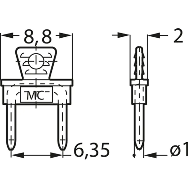 Jumper, pitch 6.35 mm, 20 A, gold-plated, blue, 24.0038-23 image 1