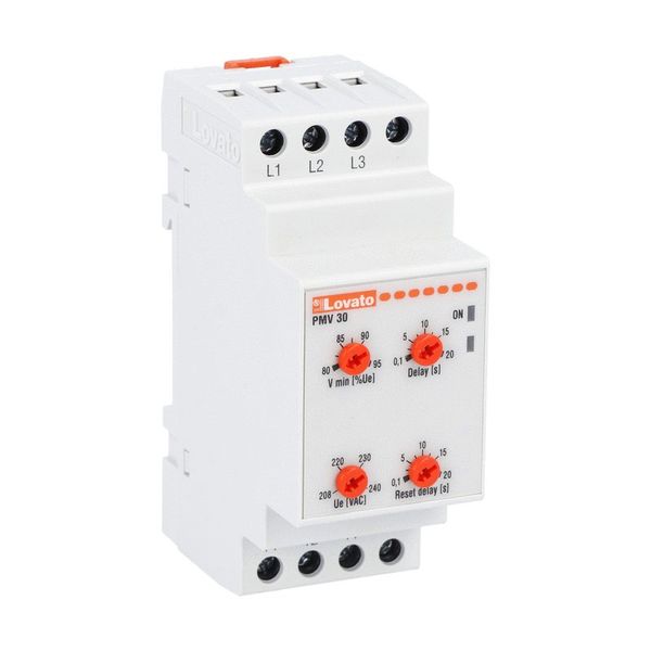 Voltage monitoring realy for three-phase system, without neutral, minimum AC voltage. Phase loss and incorrect phase sequence, 600VAC 50/60Hz image 1