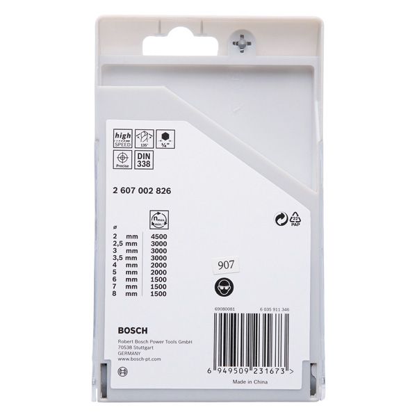 9-piece HSS PointTeQ Hex Drill Bit set 2 - 8 mm 9 pcs. image 1