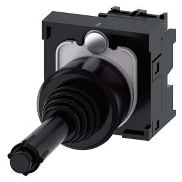 Coordinate switch, 22 mm, round, plastic, black, vertical, 1 NO, 1 NO image 1