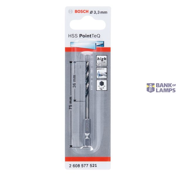 HSS PointTeQ Hex Drill Bit 3.3mm 1 pcs. image 2