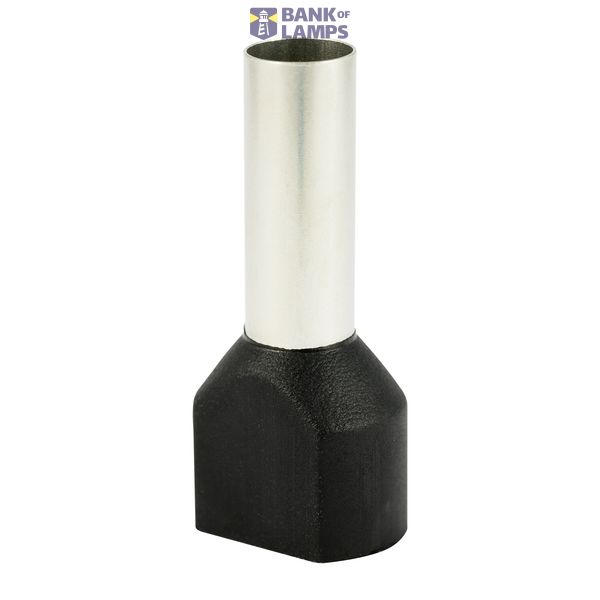 Double insulated sleeve terminal HI 2x10.0/18-black, black, Al/Cu image 1