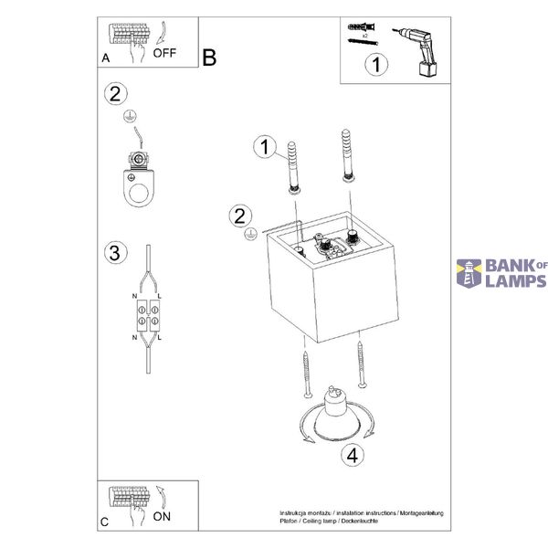 SPOT QUAD 1 GREY GU10 1X40W IP20 image 4