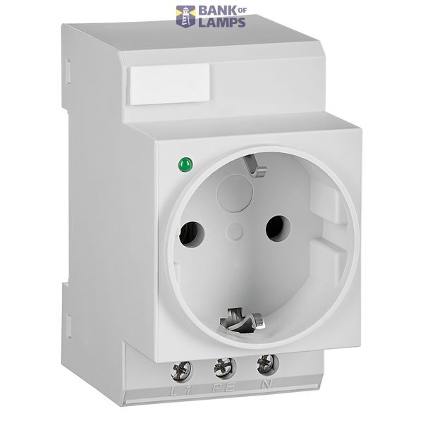 Rail terminal, screw, with LED, gray image 1