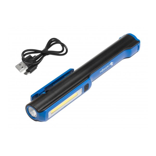 HOEGERT Work light torch, rechargable, USB image 1