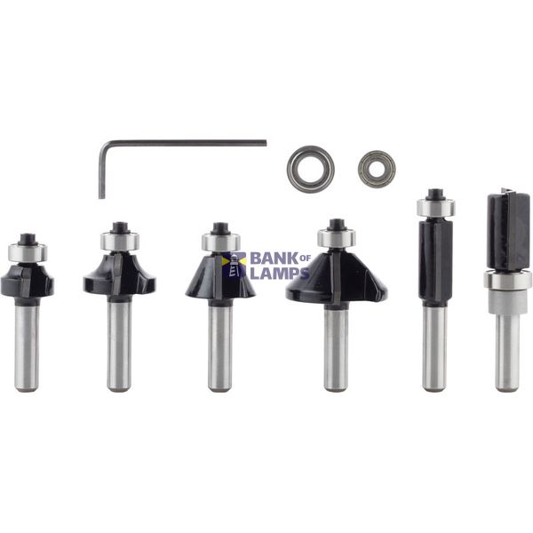 Router Bit Set 6 pcs Trim&Edging 8 mm shank image 3