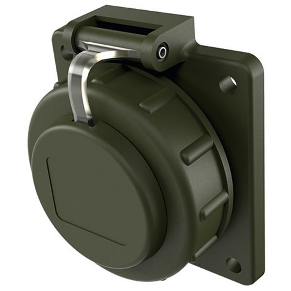 Flush-mounted wall socket SCHUKO with cover on strap IP68 AS TM image 1