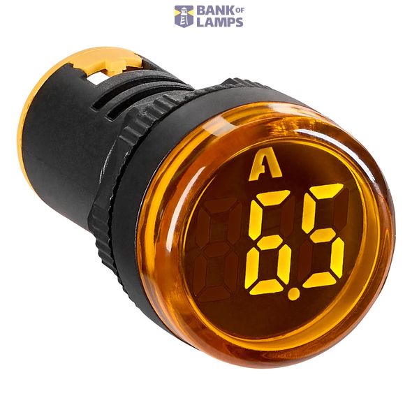 Ammeter, 22.5 mm, 0-100 A AC, yellow, round image 1