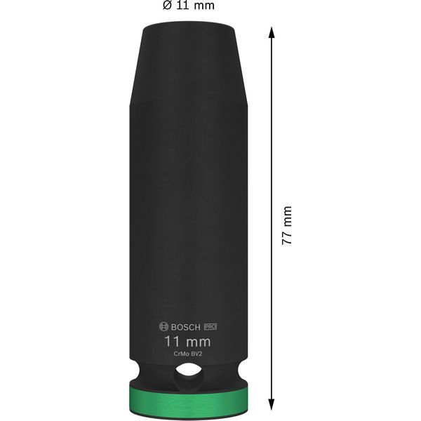PRO Impact Socket 1/2" 11 MM Deep image 2